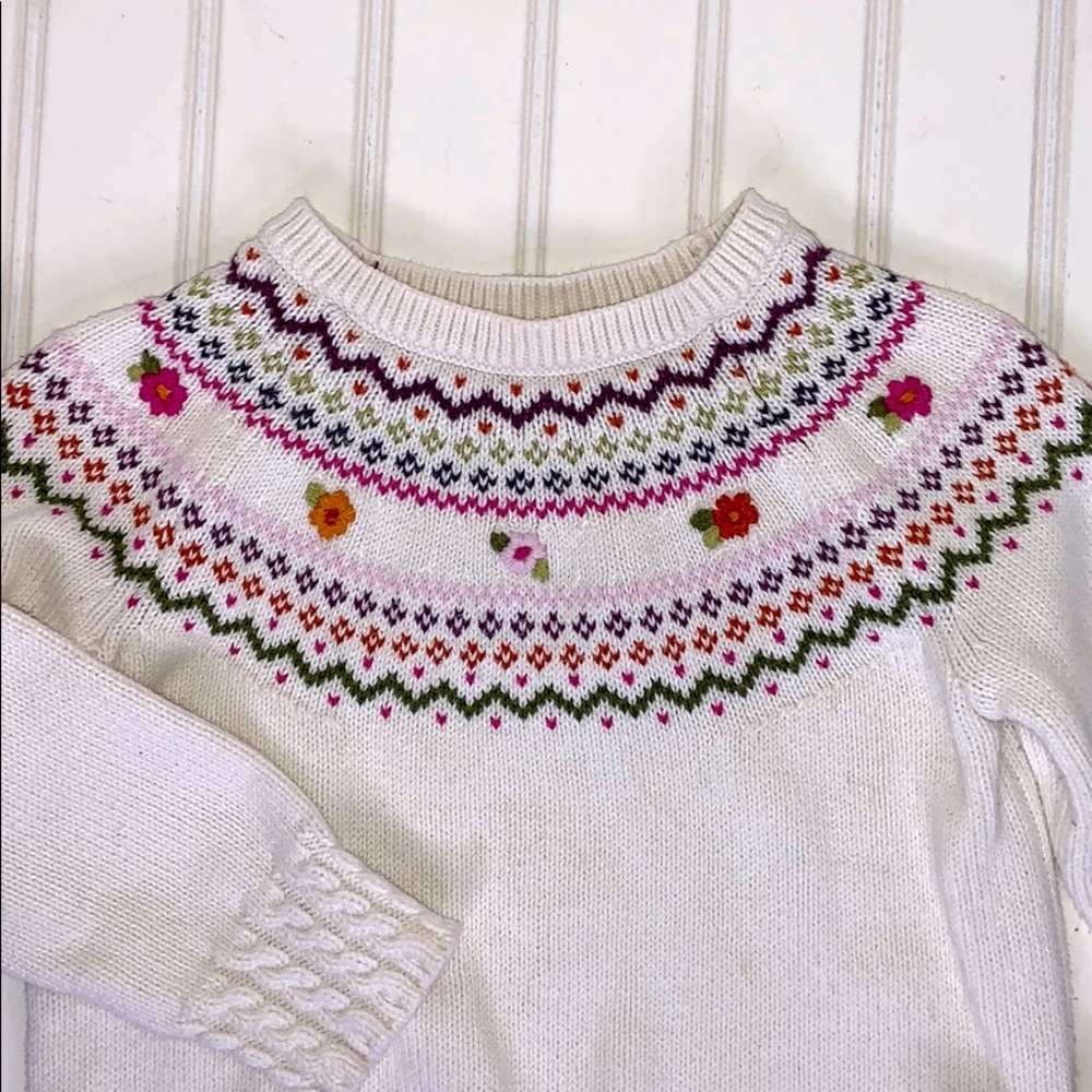Gymboree Fair Isle Knit Crewneck Sweater SZ 3 - Picture 2 of 7